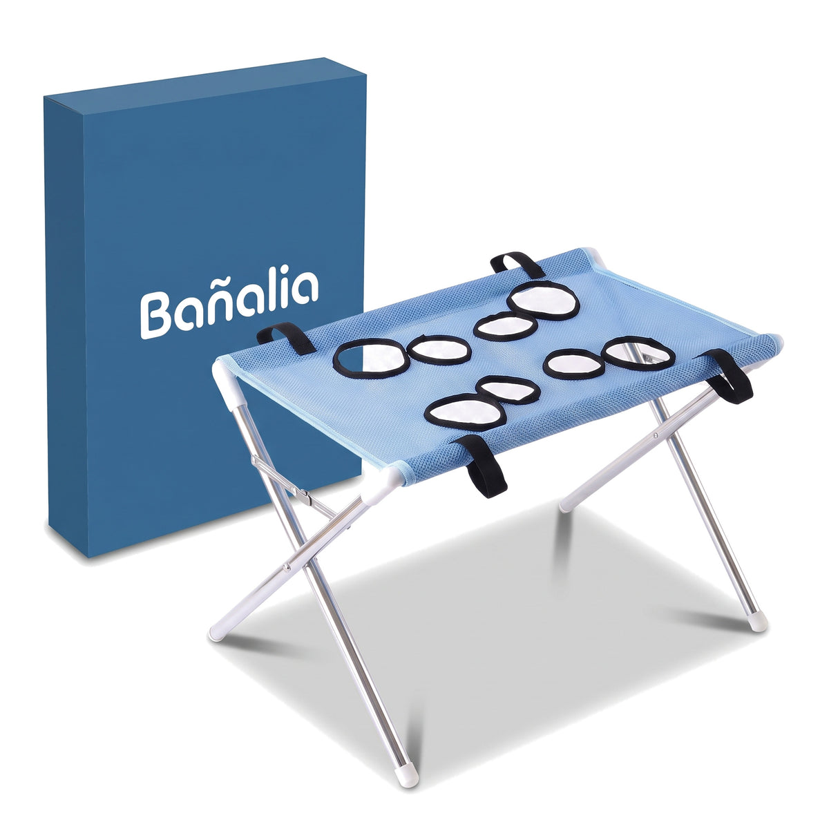 Soporte de baño para mascotas con aros para las patas
