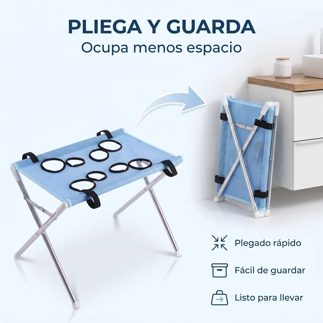 Soporte de baño para mascotas con aros para las patas